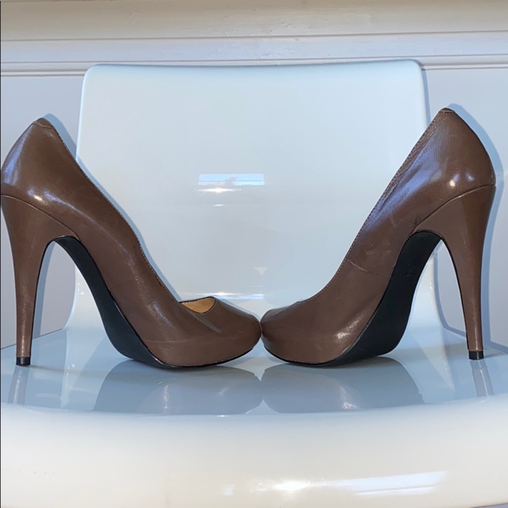 GENUINE LEATHER PEEP TOE STILETTO - Picture 3 of 8